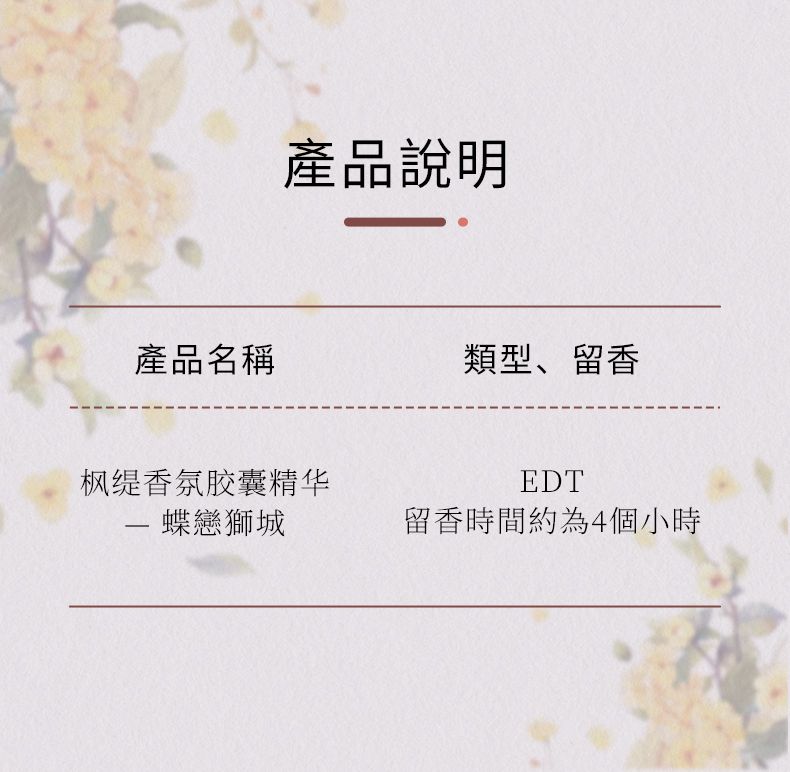 【全網最抵價】Blé de Fonty 香氛膠囊精華一蝶戀獅城 東方花香調蘭花玫瑰次拋香水膠囊 留香4h (EXP 11/06/2028)